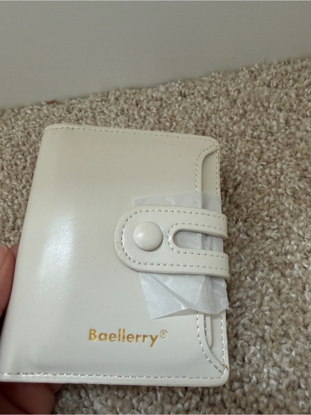 Mini Card Holder Wallet in Cream